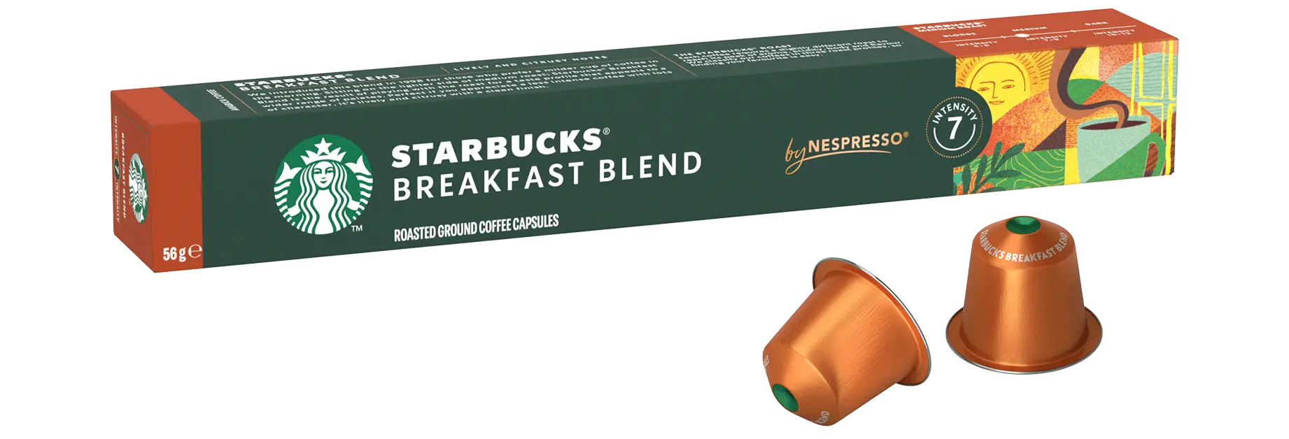 Кофе Nespresso STARBUCKS Breakfast Blend 10 капсул. Интенсивность 7
