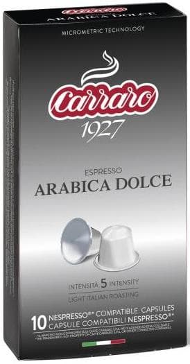 Carraro Arabica Dolce 10 капсул. Интенсивность 5