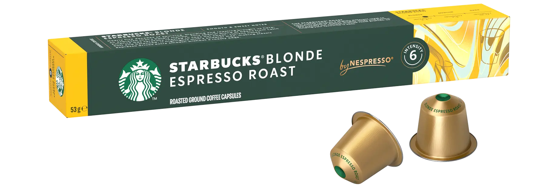Кофе Nespresso STARBUCKS Blonde Espresso Roast 10 капсул. Интенсивность 6