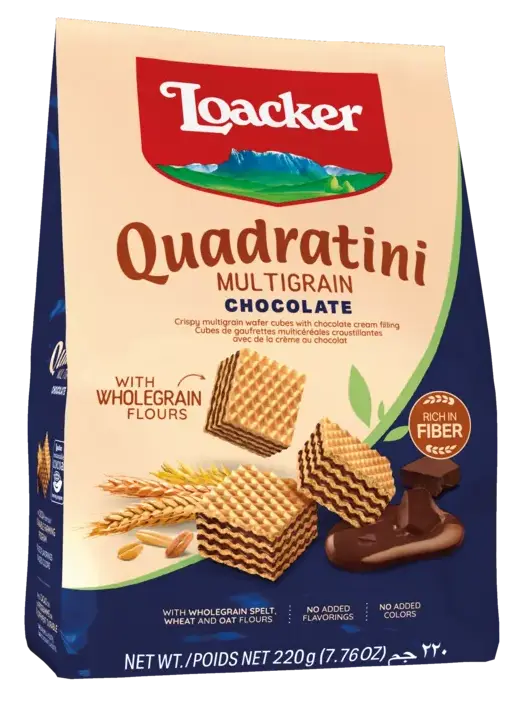 Вафли Loacker Quadratini Multigrain Chocolate 110 г