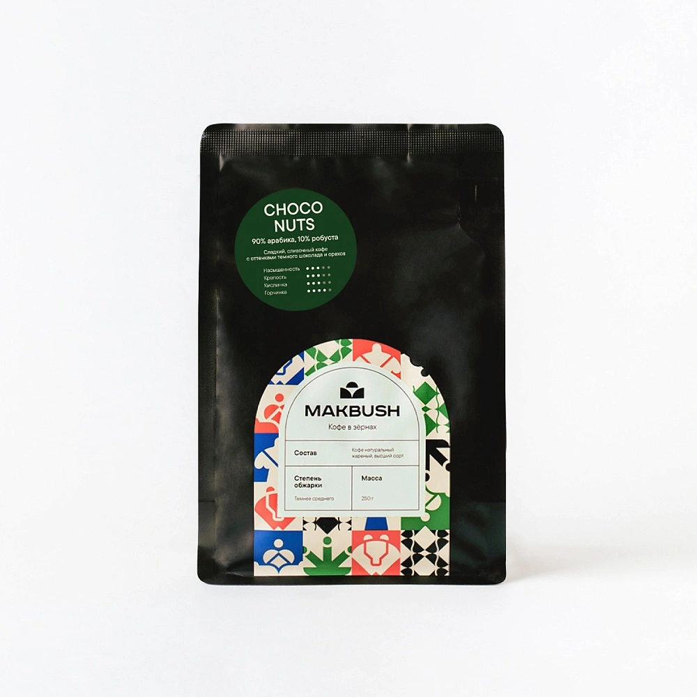 Кофе зерновой MakBush Choco Nuts 250 гр