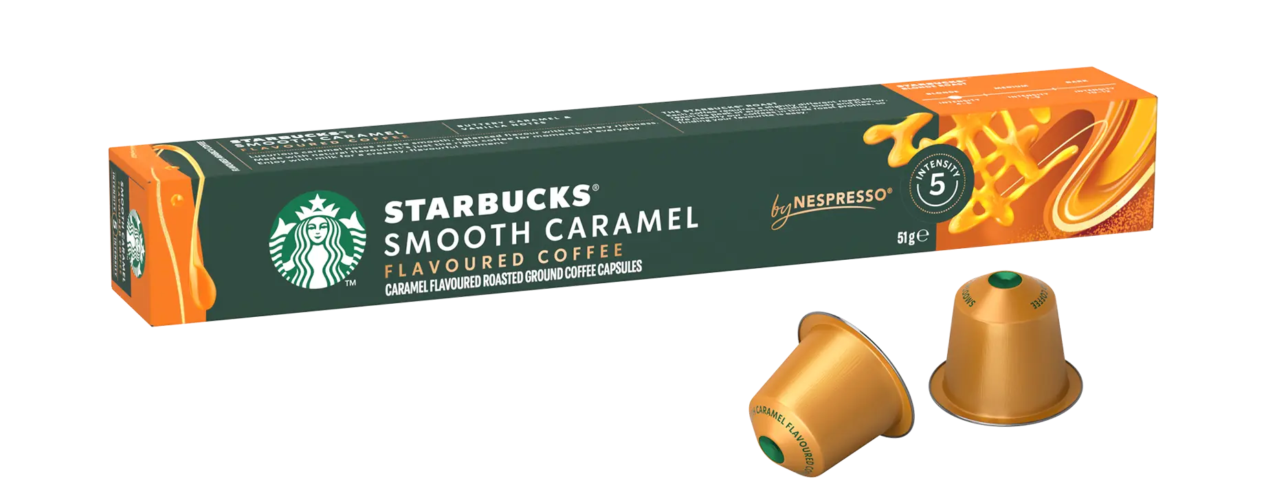 Кофе STARBUCKS Smooth Caramel 10 капсул. Интенсивность 5
