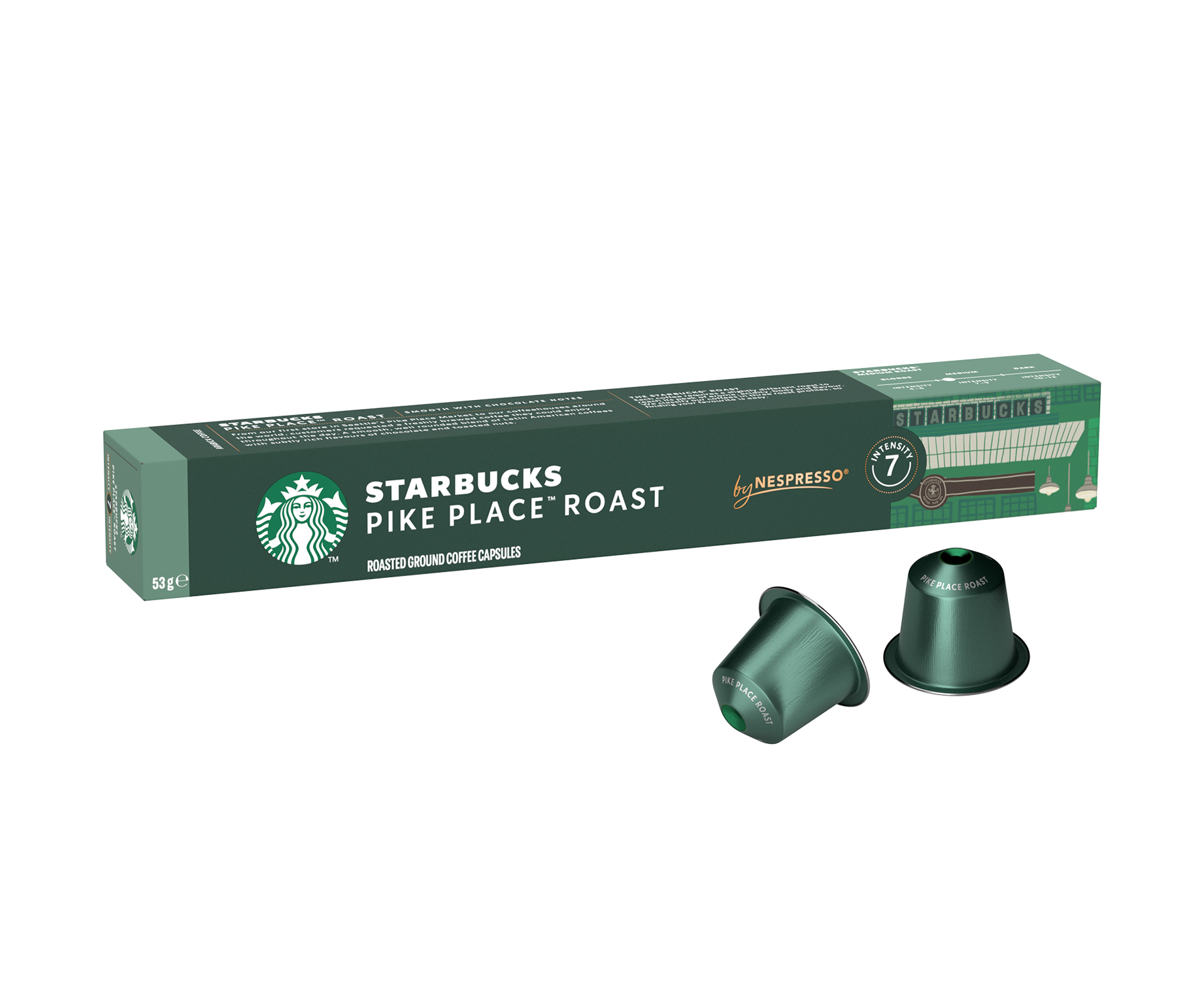 Кофе Nespresso STARBUCKS Pike Place Roast 10 капсул. Интенсивность 7