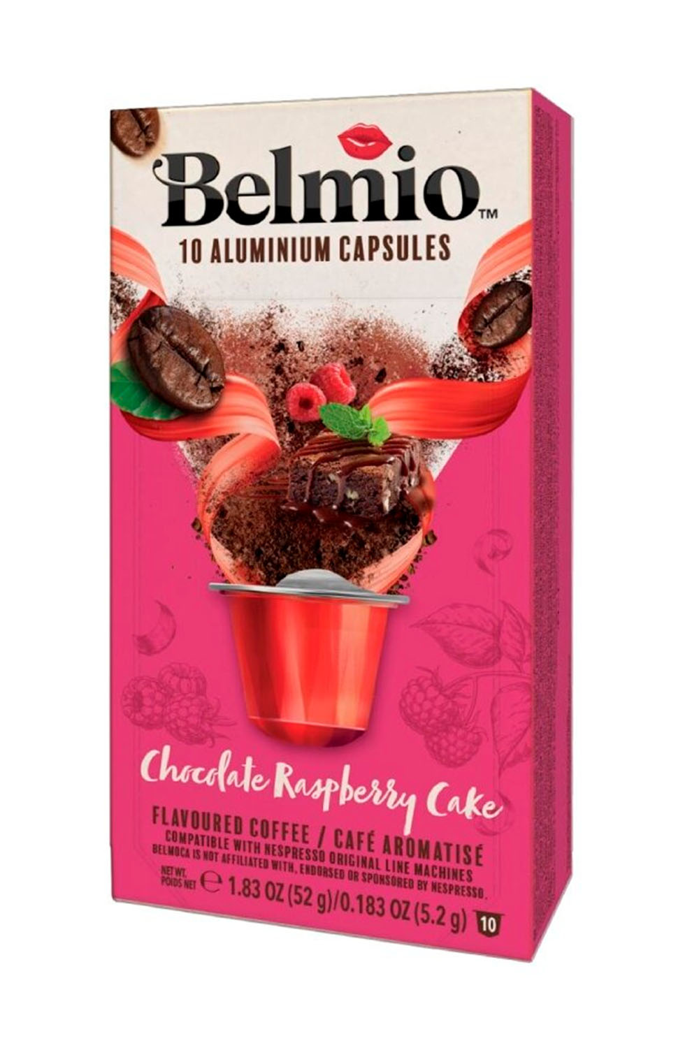 Кофе Belmio Chocolate Raspberry 10 капсул. Интенсивность 6