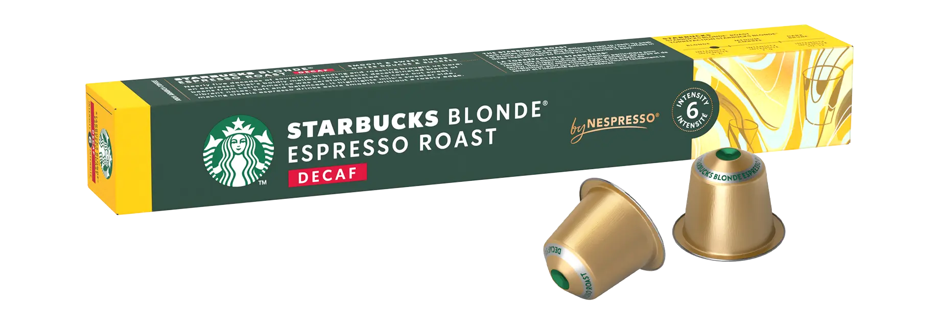 Кофе STARBUCKS Blonde Espresso Roast Dec 10 капсул. Интенсивность 6