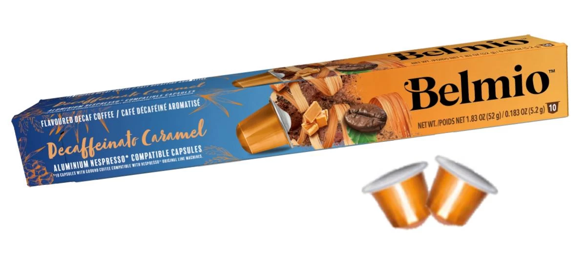 Кофе Belmio Decaffeinato Caramel 10 капсул. Интенсивность 6