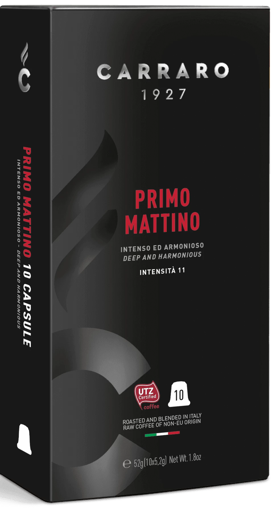 Кофе Carraro Primo Mattino 10 капсул. Интенсивность 11