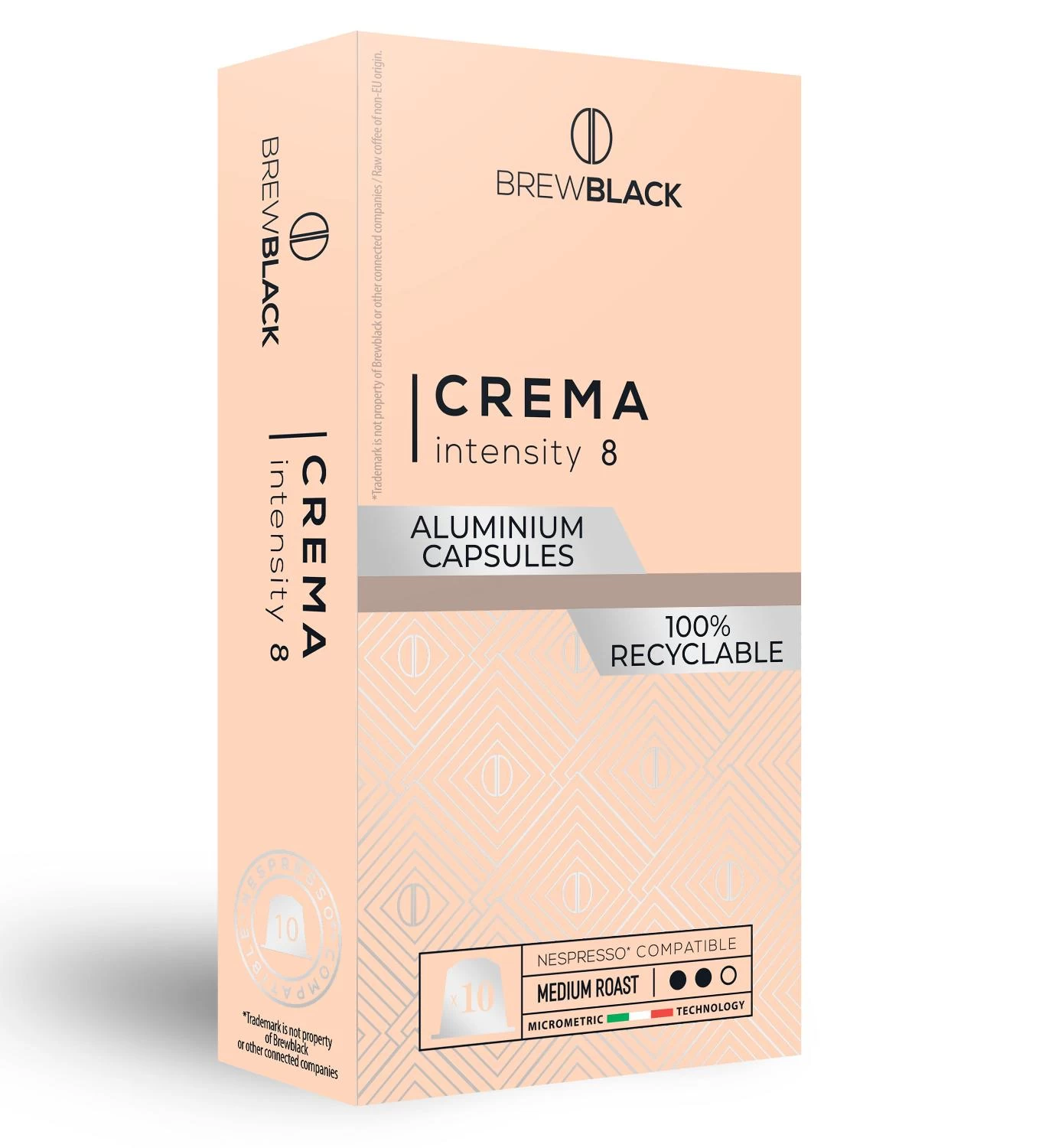 Кофе BrewBlack Crema 10 капсул. Интенсивность 8