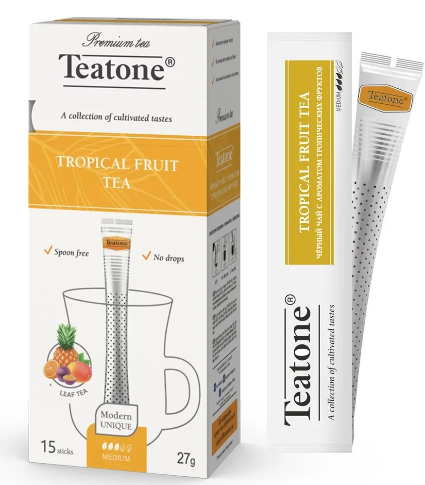 Чай TEATONE Tropical Fruit Tea - Тропические Фрукты, 15 стиков