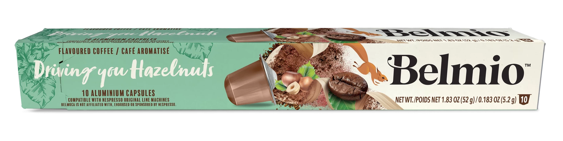 Кофе Belmio Hazelnut 10 капсул. Интенсивность 6