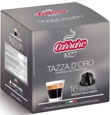 Кофе Carraro Tazza d'Oro 16 капсул. Интенсивность 8