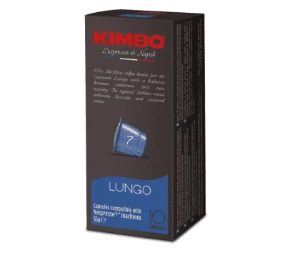 Кофе Kimbo Lungo 10 капсул. Интенсивность 7